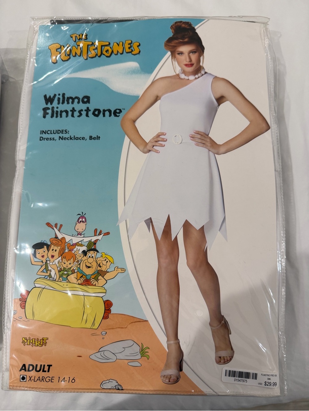 Wilma Flintstone Women's Costume Dress by – White